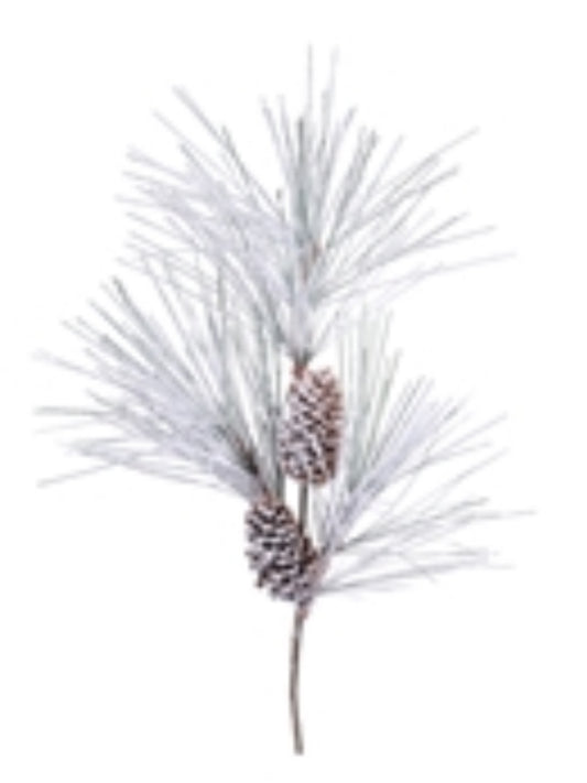 Long Needle Flocked Pine Spray