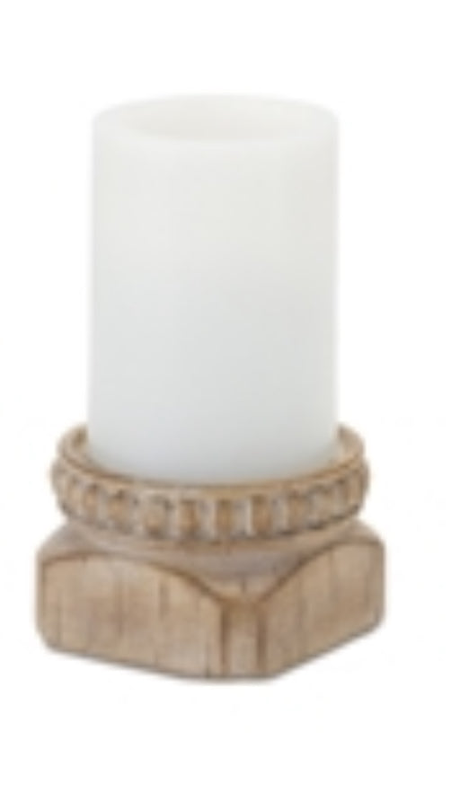 Beaded Wood Design Candle Stick-sm