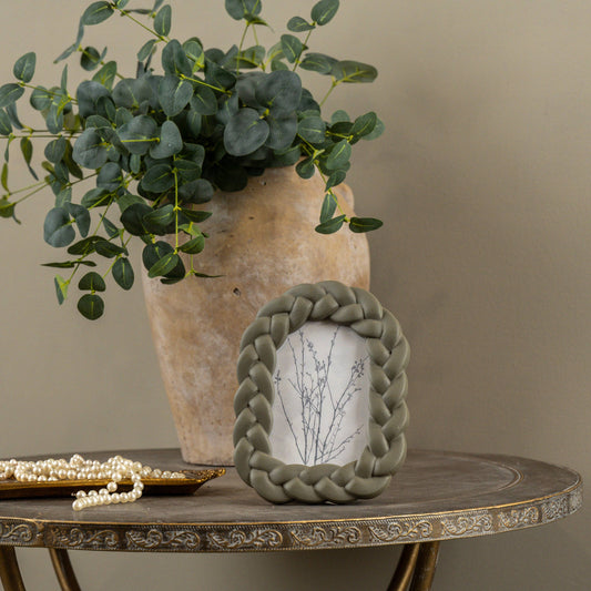TAUPE BRAIDED PHOTO FRAME