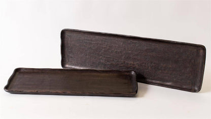 Artisanal Dark Wood Tray