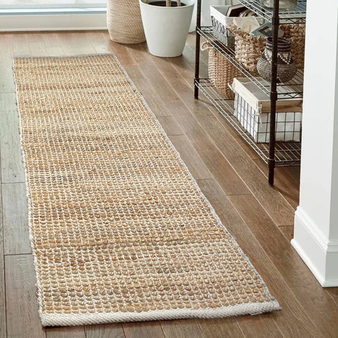 Monterey Jute/Cotton Runner Rug-Natural Jute/Ivory-2'x5'