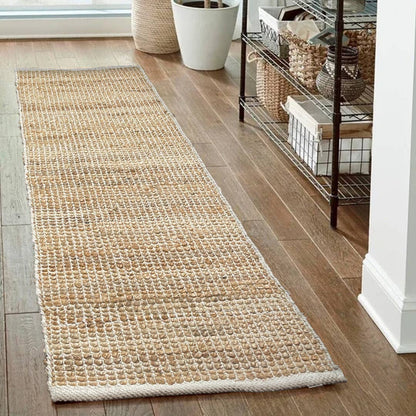 Monterey Jute/Cotton Runner Rug-Natural Jute/Ivory-2'x5'
