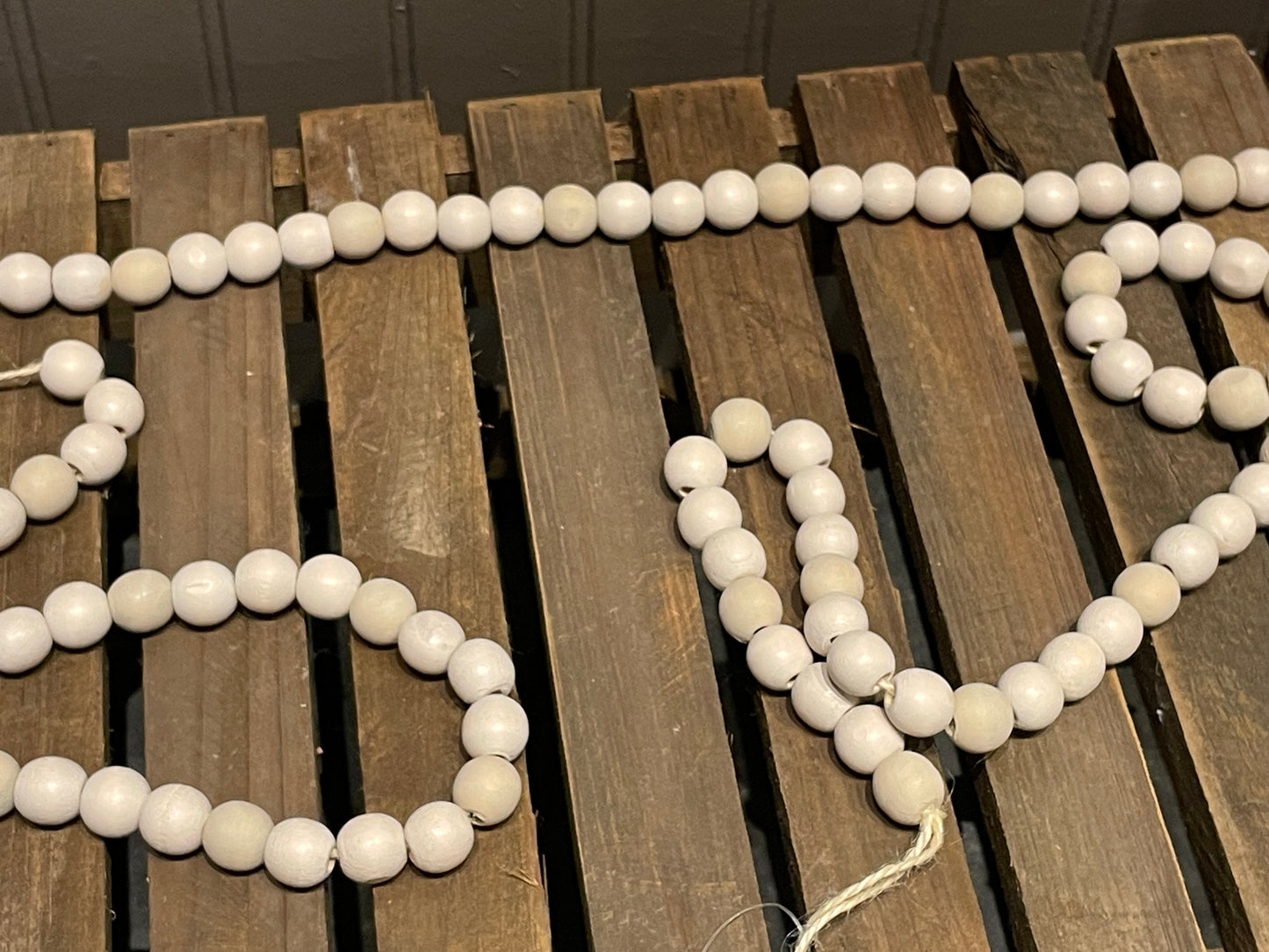 Wood Bead Garland-Taupe