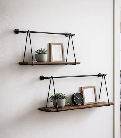14” Metal/Wood Swing Like Shelf