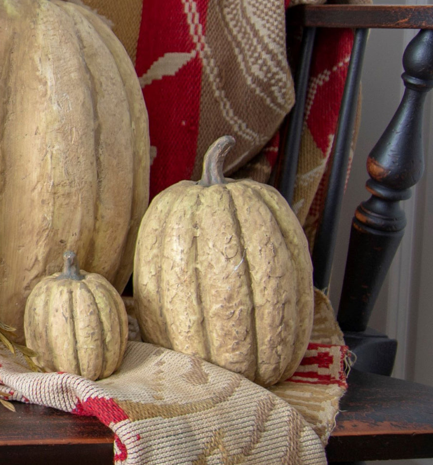 7.5” Cream Tall Pumpkin
