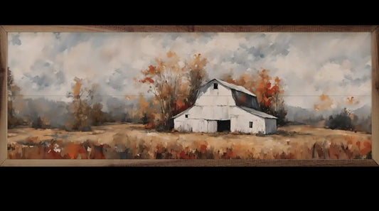 White Barn In The Fall