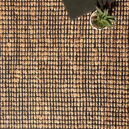 Monterey Jute/Cotton Rug-Natural Jute/Black-2'x3'