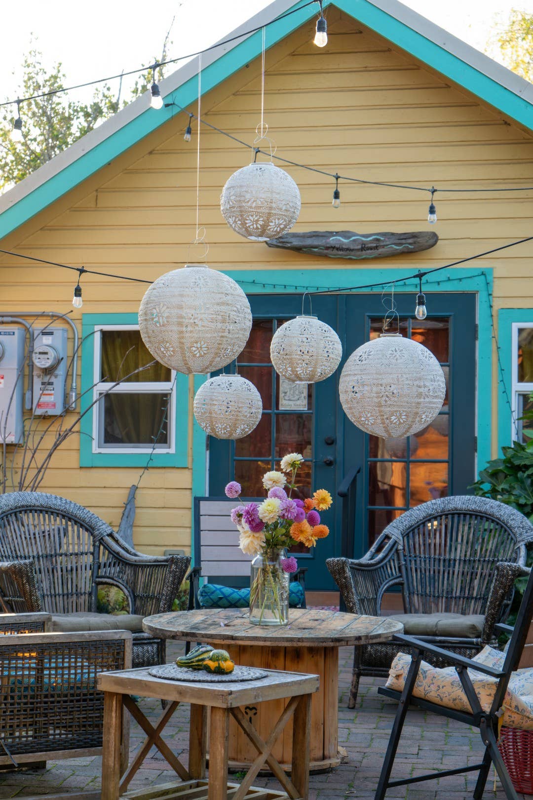 *NEW* Stella Luxe 18" Globe Boho Battery Lantern - Pearl