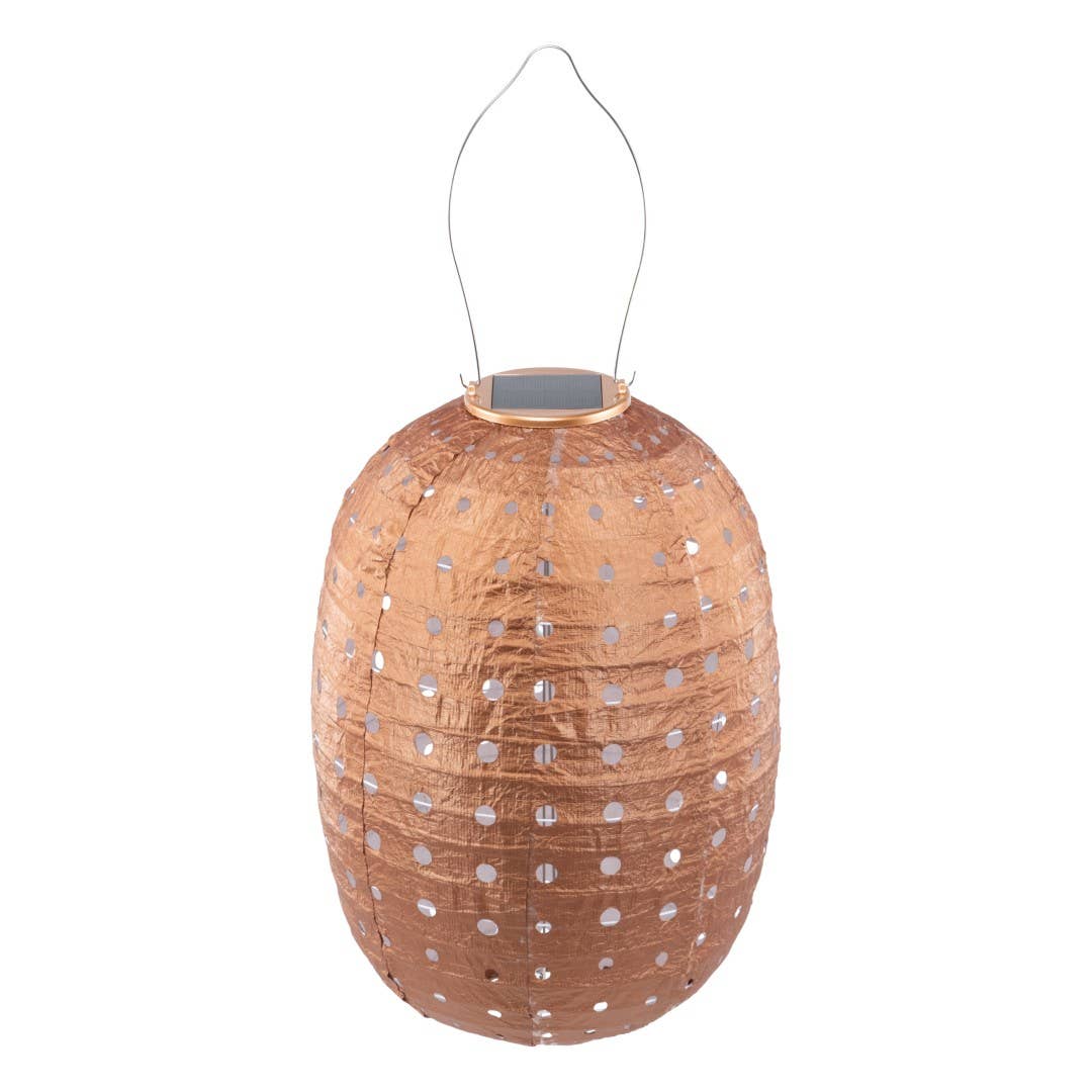 *NEW* Stella Swiss Dot 14" Barrel Solar Lantern -  Copper