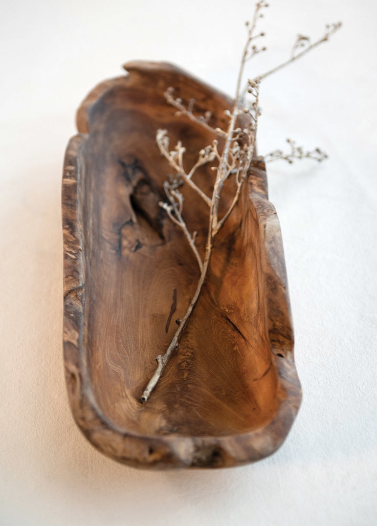 Decorative Teakwood Bowl w/Live Edge