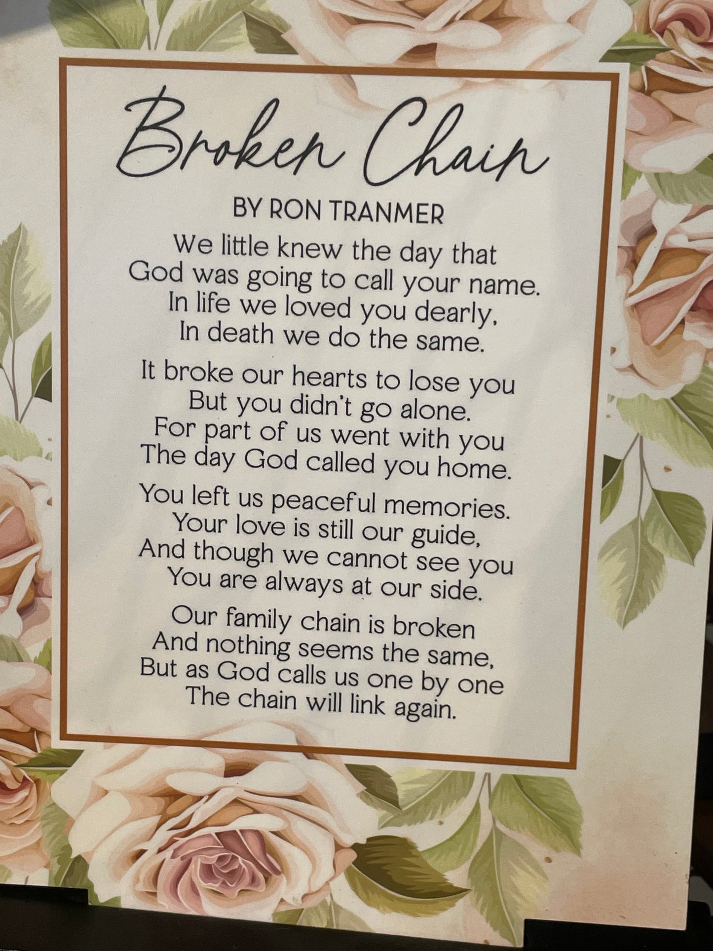 “Broken Chain” Sign w/ Stand