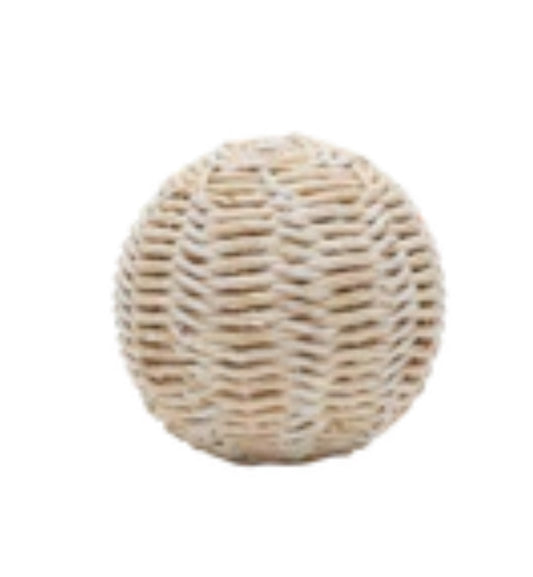 4” Natural Rattan Orb
