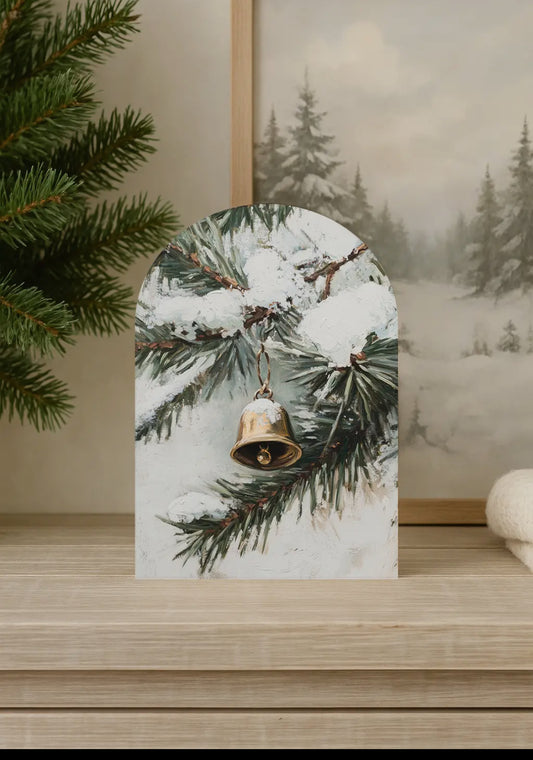 10”x 7” Christmas Bell Arch Wood Print