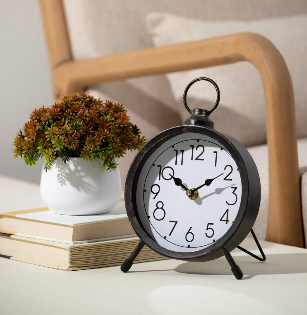 Vintage Metal Desk Clock