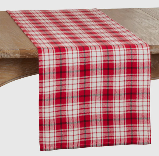 Red Plaid Table Runner