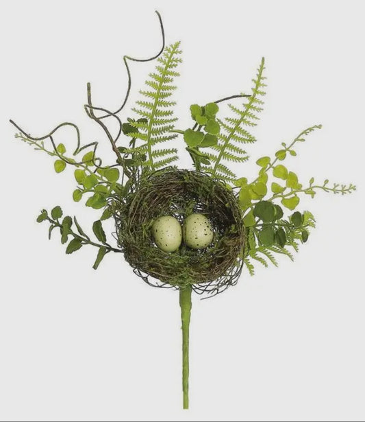 Bird’s Nest Pick w/Eggs & Fern