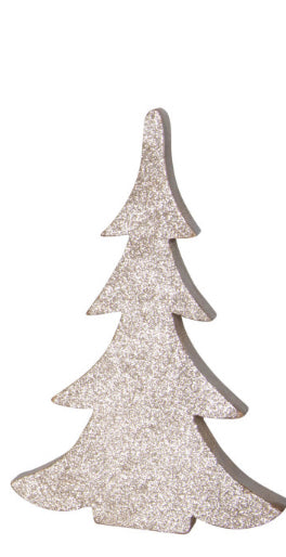 Wood Tree w/Gold Glitter-Sm