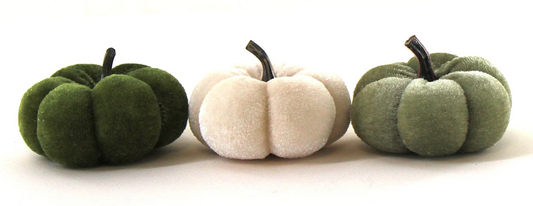 2.75” Set/3 Velvet Pumpkins