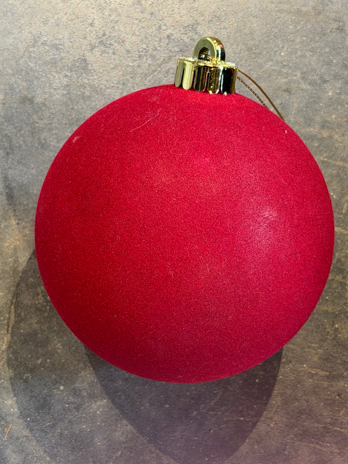 150MM Red Flocked Ball Ornament