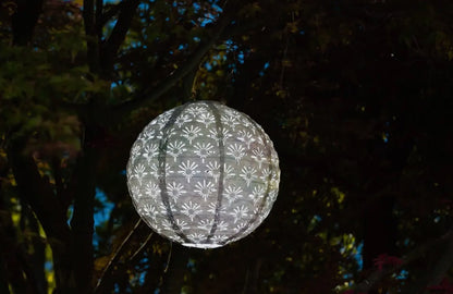 Stella Deco 12” Globe Solar Lantern-Porcelain
