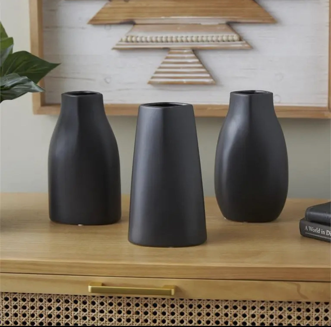 Matte Black Ceramic Vase