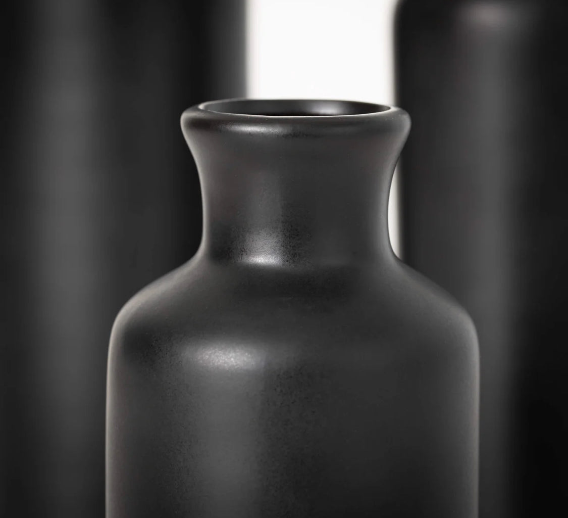 matte black vase-medium