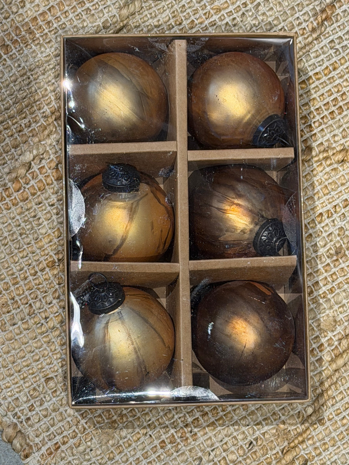 Set Of 6 Ornaments—Gold or Silver