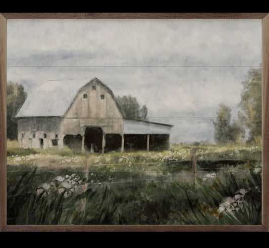 Farm House Barn 2 Fence By Nina Blue