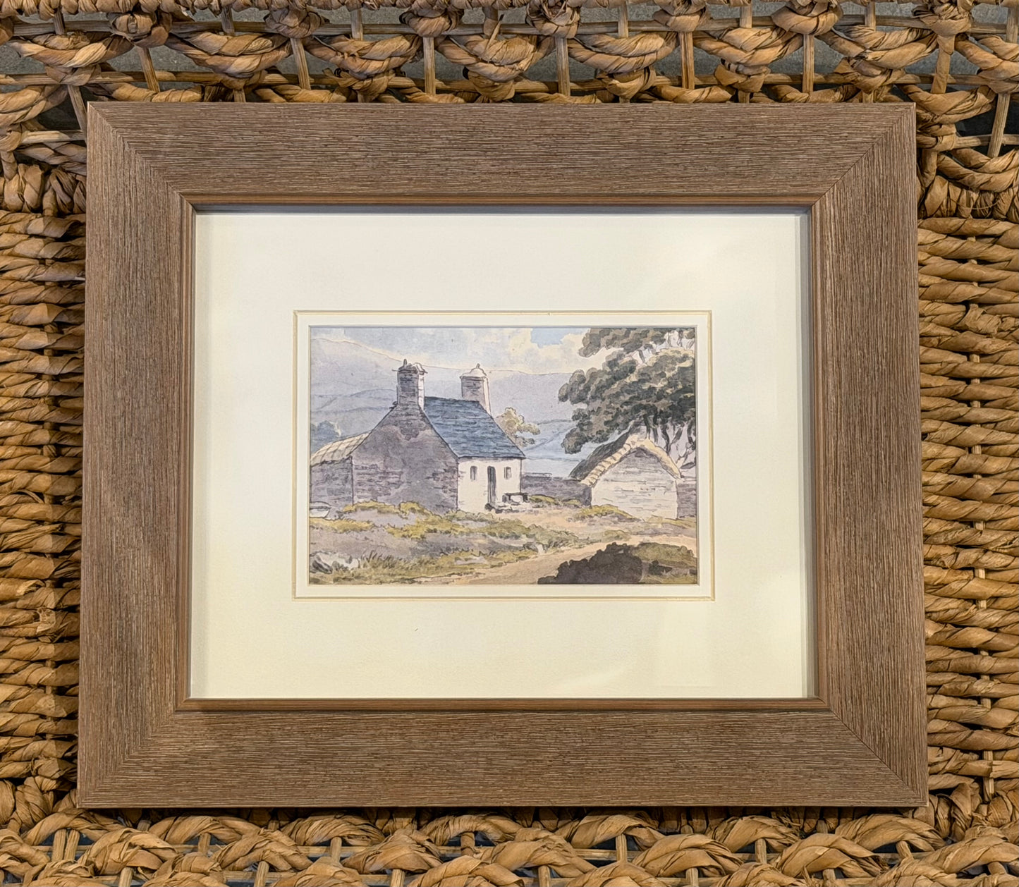 8” x 10” Watercolor hillside barn and house