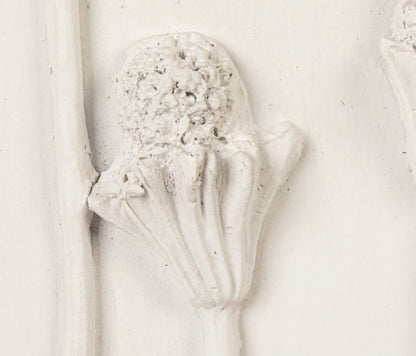 Wood Framed Wall Decor w/Plaster Cast Botanical & Jute Mat