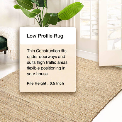 Jute Chindi Rug-Natural Jute-2'x3'.