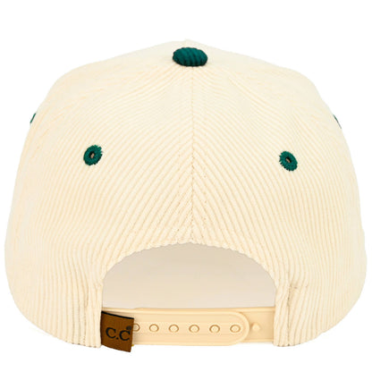 C.C SANTA SAW THAT Letter Corduroy Trucker Cap