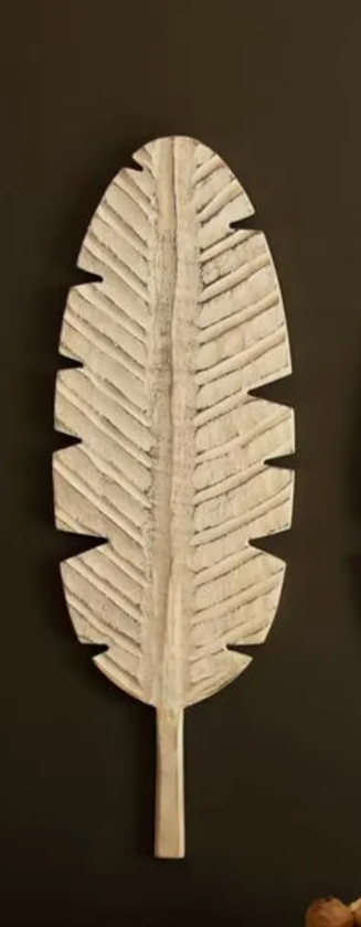 Hand-Carved Paulownia Wood Leaves