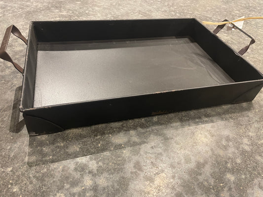 Black Metal Tray w/Handles-Med