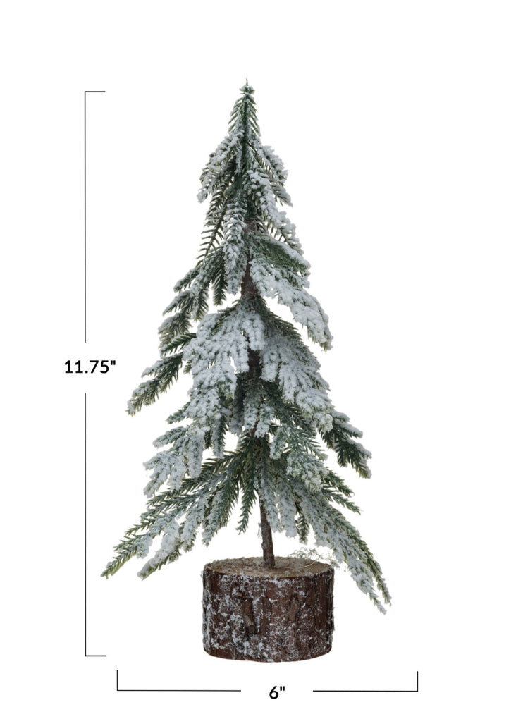 Faux Fir Tree w/Wood Base