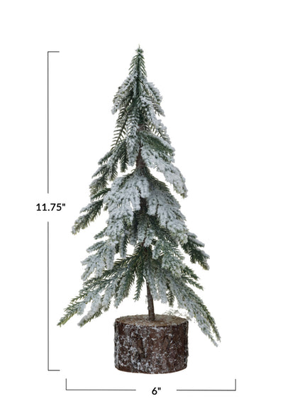 Faux Fir Tree w/Wood Base