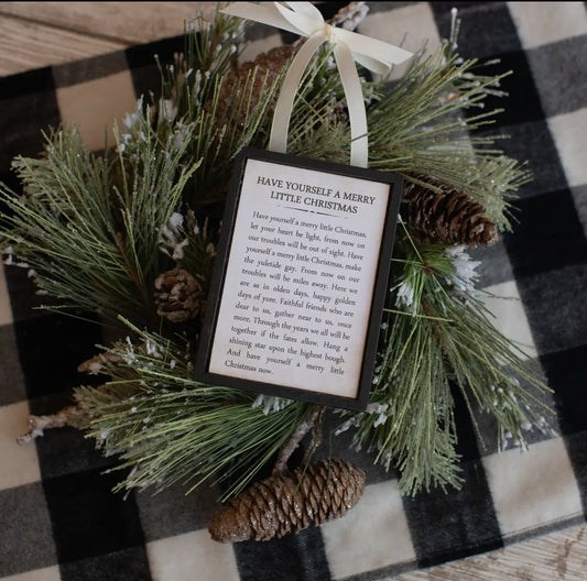 Merry Little Christmas Sign Ornament