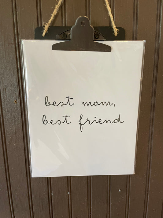“Best mom, best friend” card