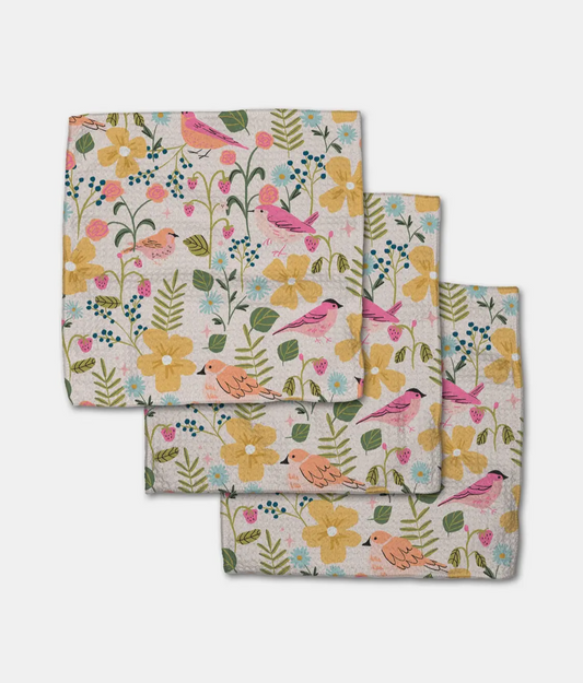 Summer Songbirds Dishcloth Set