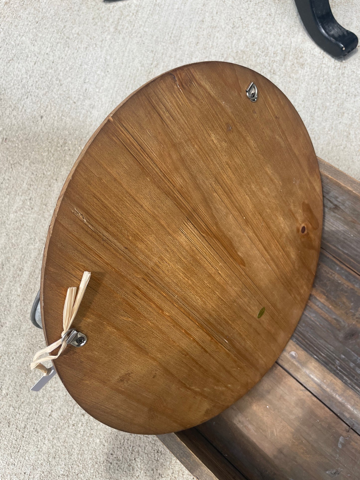 Stained Wood Round Pitcher Holder