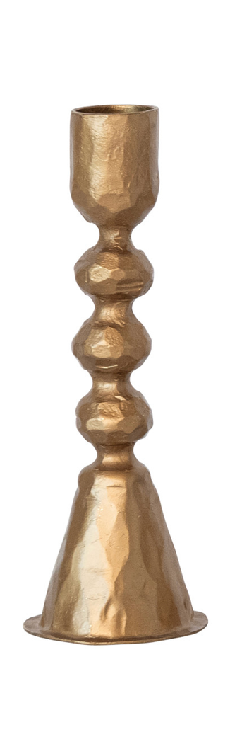 Hand-Forged Cast Iron Gold Taper Holders