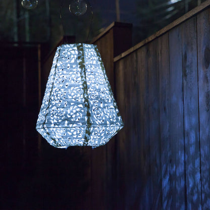 Stella Prism 11" Solar Lantern - Pearl