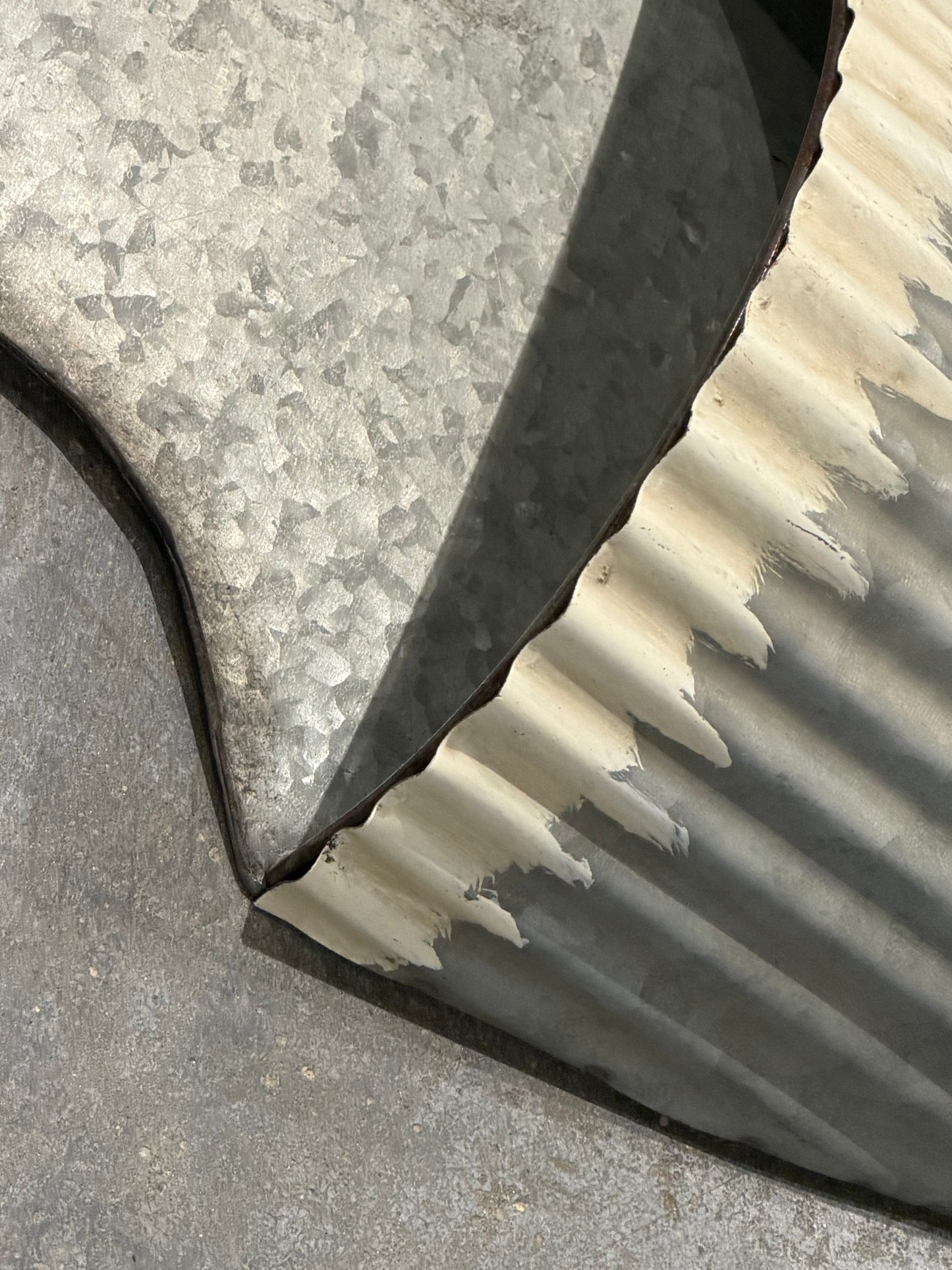 Whitewashed/Galvanized Wall Basket