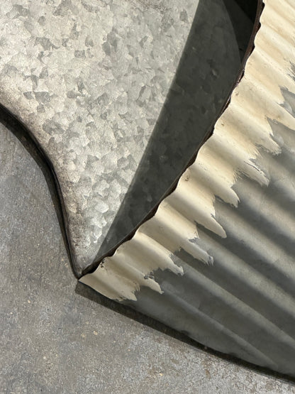 Whitewashed/Galvanized Wall Basket