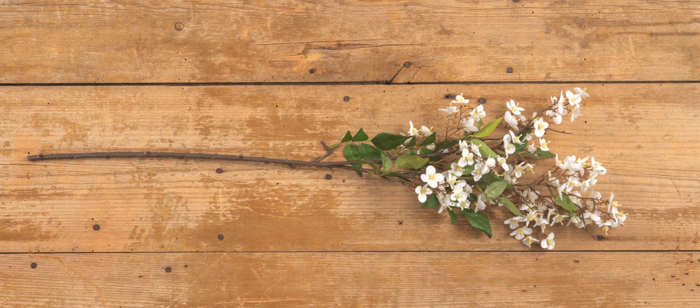 32” White Blossom Spray