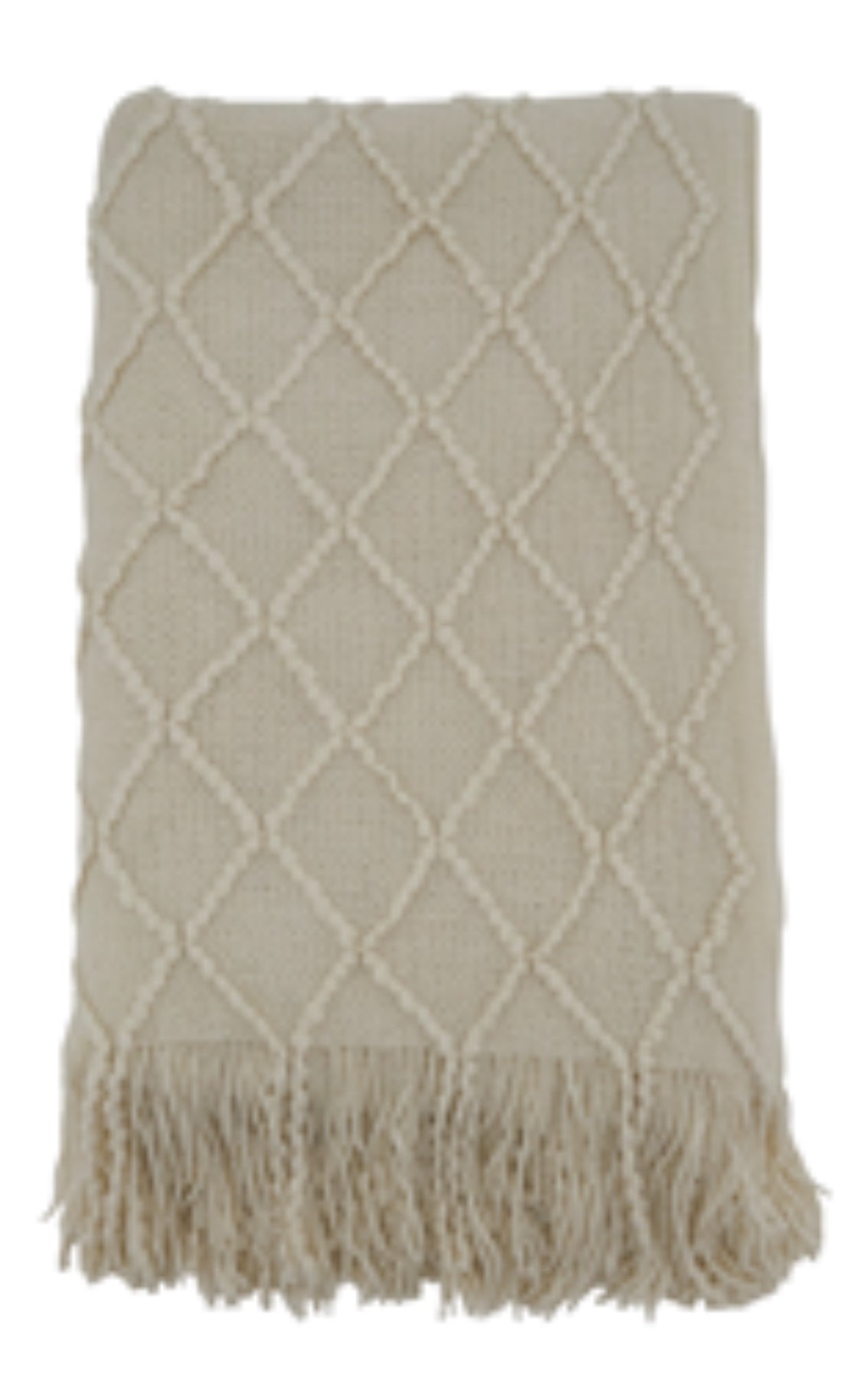 Knitted Cream Throw Blanket