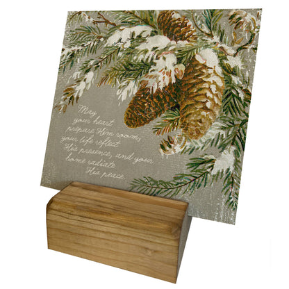 Mini Canvas, Pinecones + Peace, Christmas Shelf Decor