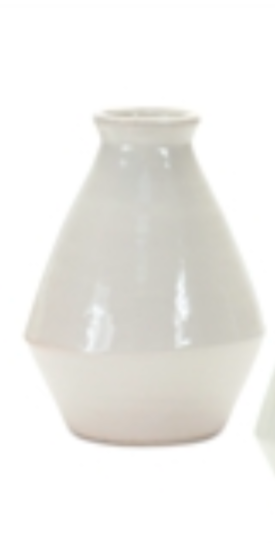7” White Terra Cotta Vase