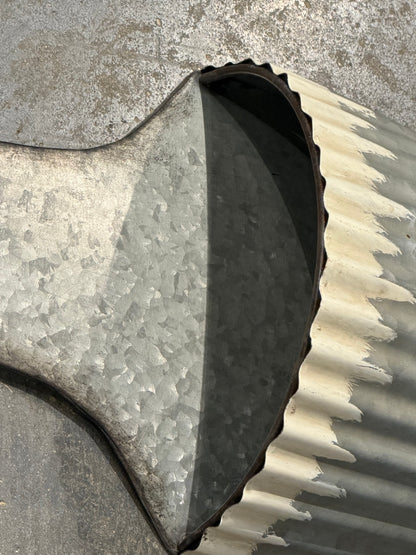 Whitewashed/Galvanized Wall Basket