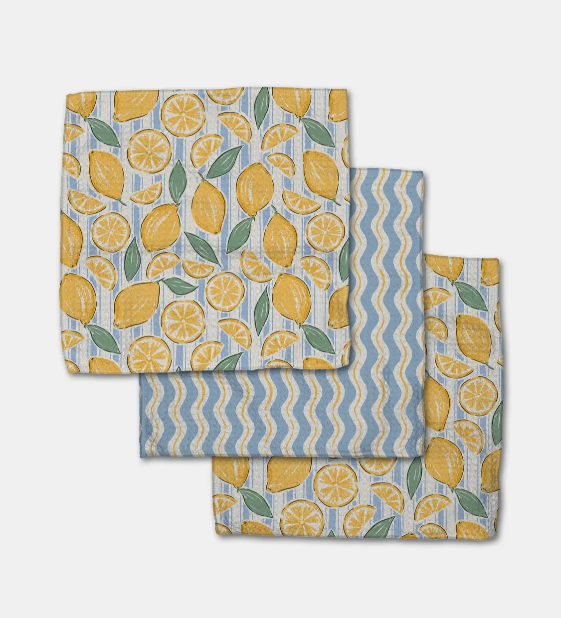 Lemon Waves Dishcloth Set